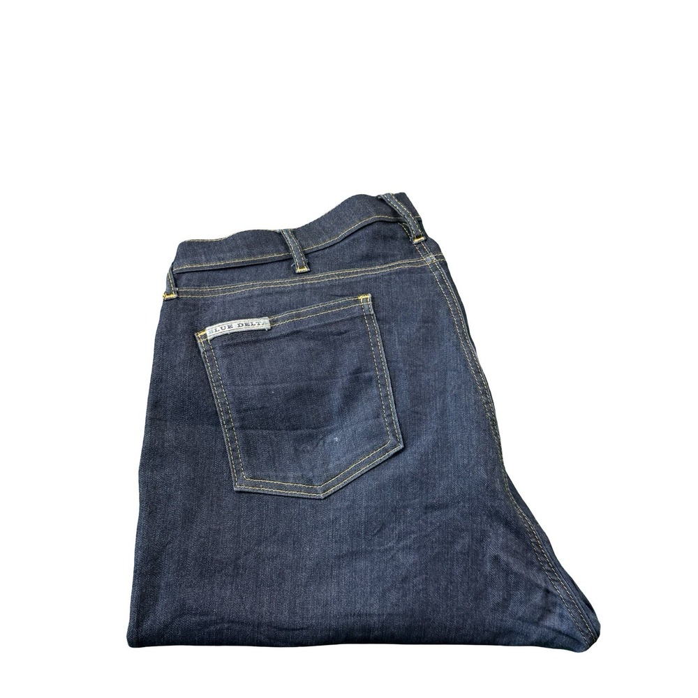 Blue Delta X Tom James Mens Smooth Indigo Straight Jeans 40x36 Dark Wash Denim
